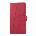 For iPhone 14 PU Genuine Leather Texture Embossed Line Phone Case(Red)