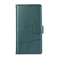 For iPhone 15 Pro PU Genuine Leather Texture Embossed Line Phone Case(Green)