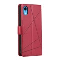 For iPhone XR PU Genuine Leather Texture Embossed Line Phone Case(Red)