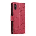 For iPhone XS Max PU Genuine Leather Texture Embossed Line Phone Case(Red)
