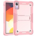 For Xiaomi Redmi Pad SE Shockproof Silicone Hybrid PC Tablet Case with Holder(Rose Gold)