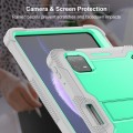 For Xiaomi Pad 6 Shockproof Silicone Hybrid PC Tablet Case with Holder(Mint Green + Grey)