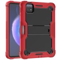 For Xiaomi Pad 6 Shockproof Silicone Hybrid PC Tablet Case with Holder(Black + Red)