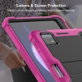 For Xiaomi Pad 6 Shockproof Silicone Hybrid PC Tablet Case with Holder(Black + Rose Red)