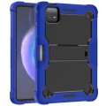 For Xiaomi Pad 6 Shockproof Silicone Hybrid PC Tablet Case with Holder(Black + Dark Blue)