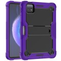 For Xiaomi Pad 6 Shockproof Silicone Hybrid PC Tablet Case with Holder(Black + Purple)