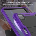 For Xiaomi Pad 6 Shockproof Silicone Hybrid PC Tablet Case with Holder(Black + Purple)