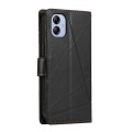 For Samsung Galaxy A04e PU Genuine Leather Texture Embossed Line Phone Case(Black)