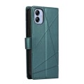 For Samsung Galaxy A04e PU Genuine Leather Texture Embossed Line Phone Case(Green)