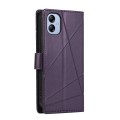 For Samsung Galaxy A04e PU Genuine Leather Texture Embossed Line Phone Case(Purple)
