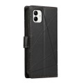 For Samsung Galaxy A05 PU Genuine Leather Texture Embossed Line Phone Case(Black)