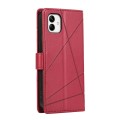 For Samsung Galaxy A05 PU Genuine Leather Texture Embossed Line Phone Case(Red)