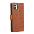 For Samsung Galaxy A05 PU Genuine Leather Texture Embossed Line Phone Case(Brown)