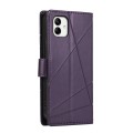 For Samsung Galaxy A05 PU Genuine Leather Texture Embossed Line Phone Case(Purple)
