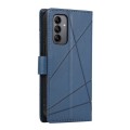 For Samsung Galaxy A05s PU Genuine Leather Texture Embossed Line Phone Case(Blue)