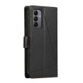 For Samsung Galaxy A05s PU Genuine Leather Texture Embossed Line Phone Case(Black)
