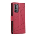 For Samsung Galaxy A05s PU Genuine Leather Texture Embossed Line Phone Case(Red)