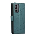 For Samsung Galaxy A05s PU Genuine Leather Texture Embossed Line Phone Case(Green)