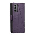 For Samsung Galaxy A05s PU Genuine Leather Texture Embossed Line Phone Case(Purple)