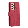 For Samsung Galaxy A13 PU Genuine Leather Texture Embossed Line Phone Case(Red)