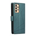 For Samsung Galaxy A13 PU Genuine Leather Texture Embossed Line Phone Case(Green)