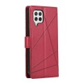 For Samsung Galaxy A22 4G PU Genuine Leather Texture Embossed Line Phone Case(Red)