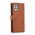 For Samsung Galaxy A22 4G PU Genuine Leather Texture Embossed Line Phone Case(Brown)