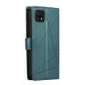 For Samsung Galaxy A22 5G PU Genuine Leather Texture Embossed Line Phone Case(Green)