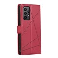 For Samsung Galaxy A23 PU Genuine Leather Texture Embossed Line Phone Case(Red)