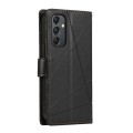 For Samsung Galaxy A24 4G PU Genuine Leather Texture Embossed Line Phone Case(Black)