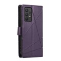 For Samsung Galaxy A32 PU Genuine Leather Texture Embossed Line Phone Case(Purple)