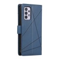 For Samsung Galaxy A32 5G PU Genuine Leather Texture Embossed Line Phone Case(Blue)