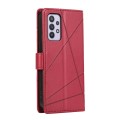 For Samsung Galaxy A32 5G PU Genuine Leather Texture Embossed Line Phone Case(Red)