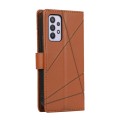 For Samsung Galaxy A32 5G PU Genuine Leather Texture Embossed Line Phone Case(Brown)