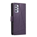 For Samsung Galaxy A32 5G PU Genuine Leather Texture Embossed Line Phone Case(Purple)