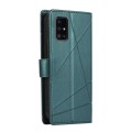 For Samsung Galaxy A51 4G PU Genuine Leather Texture Embossed Line Phone Case(Green)