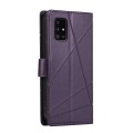 For Samsung Galaxy A51 4G PU Genuine Leather Texture Embossed Line Phone Case(Purple)