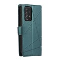 For Samsung Galaxy A52 5G PU Genuine Leather Texture Embossed Line Phone Case(Green)