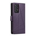 For Samsung Galaxy A52 5G PU Genuine Leather Texture Embossed Line Phone Case(Purple)