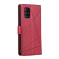 For Samsung Galaxy A71 4G PU Genuine Leather Texture Embossed Line Phone Case(Red)