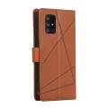 For Samsung Galaxy A71 4G PU Genuine Leather Texture Embossed Line Phone Case(Brown)