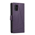 For Samsung Galaxy A71 4G PU Genuine Leather Texture Embossed Line Phone Case(Purple)