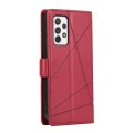 For Samsung Galaxy A72 5G PU Genuine Leather Texture Embossed Line Phone Case(Red)