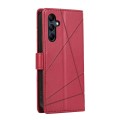 For Samsung Galaxy M14 PU Genuine Leather Texture Embossed Line Phone Case(Red)