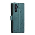 For Samsung Galaxy M14 PU Genuine Leather Texture Embossed Line Phone Case(Green)