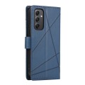 For Samsung Galaxy M34 5G PU Genuine Leather Texture Embossed Line Phone Case(Blue)