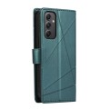 For Samsung Galaxy M34 5G PU Genuine Leather Texture Embossed Line Phone Case(Green)