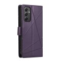 For Samsung Galaxy M34 5G PU Genuine Leather Texture Embossed Line Phone Case(Purple)