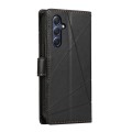 For Samsung Galaxy M54 PU Genuine Leather Texture Embossed Line Phone Case(Black)