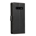 For Samsung Galaxy S10 PU Genuine Leather Texture Embossed Line Phone Case(Black)